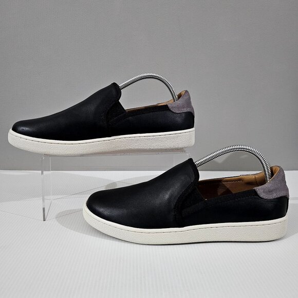 Ugg Cas Slip On Sneaker Casual Loafer Womens Shoe Black Leather Size 10 - Picture 2 of 14